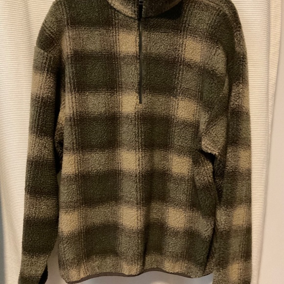 Vintage Nautica Plaid Sherpa Half Zip - Picture 2 of 8